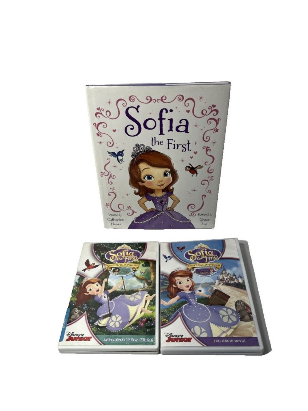 Sofia the First (2) DVD's and (1) Hardcover Book Once Upon a Princess Lot of 3